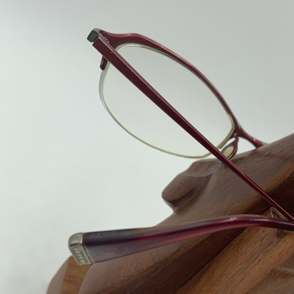 Oliver Peoples Intrigue Red Oval Half Rim Frames - Picture 5 of 7